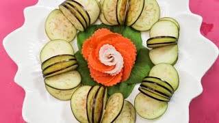 The Art in Carrot & Radish Roses & Egg Plants Designs - Best Vegetable Flower Carving & Decorating