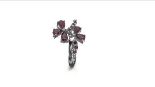 Silverona 1.70CTW Genuine Garnet.925 Sterling Silver Ring