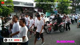 jalan sehat bersama ribuan warga memadati jalan jalan dikota banyuwangi