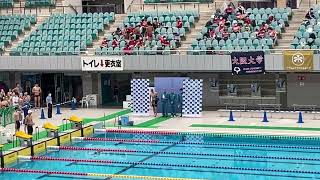 関西学生選手権水泳競技大会2022 400FR タ決　1組3レーン　清水歩空　堀敬貴　三原慶悟　久世航大