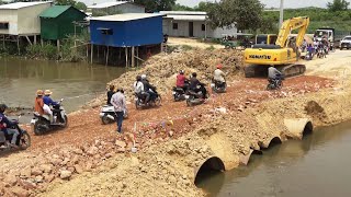 Best Komatsu PC210 Excavator Operator Building Road In Action - Strong Road Construction Equipment