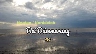 4K 60 - Norddeich bei Dämmerung - Stimmungsvolle Aufnahmen Sonnenuntergang am Strand. Juli 2020