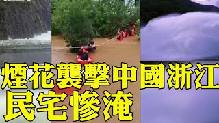 煙花颱風袭击浙江绍兴嘉兴 浙江掀巨浪 民宅慘淹 煙花登陸中國大陸浙江