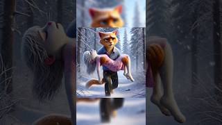 A Heartwarming Winter Journey #cat #shorts #cartoon #love #ytshorts