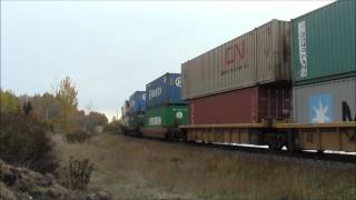 CN 111 (Intermodal) W/ DPU @ Derailment Curve (Near Wabamun) 14OCT12 ES44DC 2269 Leading