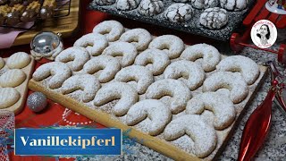 VANILLEKIPFERL Rezept / Vanilla Crescent Cookies Recipe/ Homemade Christmas Cookies / Plätzchen