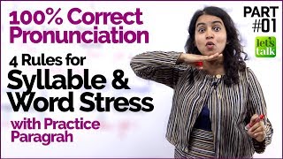 Syllable & Word Stress rules for 100% Correct Pronunciation | Pronounce English Words Clearly