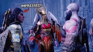 Freya was genuinely impressed by Kratos' strength in this scene | GOW RAGNAROK VALHALLA