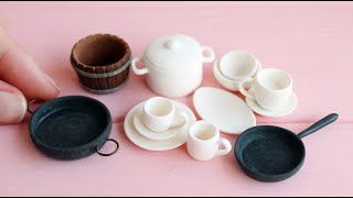 Посуда для куклы. Деревянные заготовки. Cookware set for doll. Wooden blanks. Tutorial. DIY.