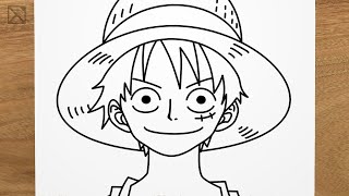 How to draw LUFFY (One Piece) step by step, EASY