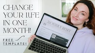 Monthly Reset March with FREE Notion Template: Reinvent Yourself in One Month, Habit Tracker