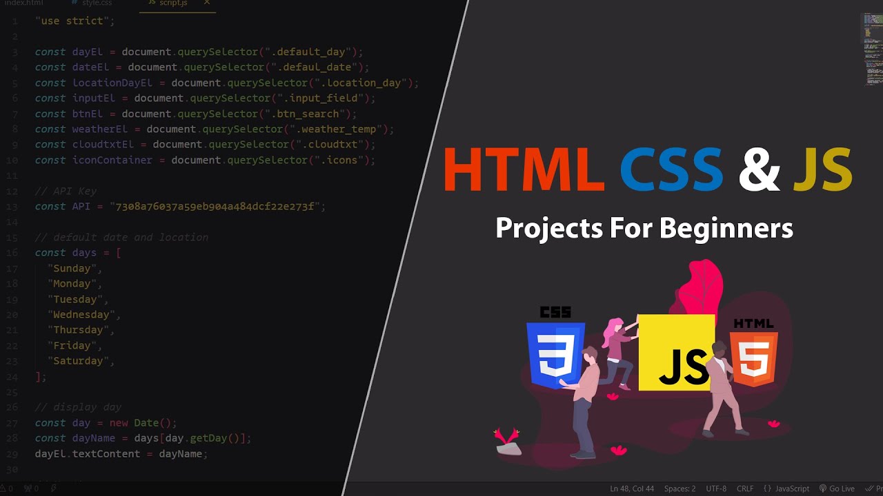 Html Css And Javascript Projects For Beginners Youtube