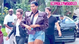 EJ Johnson Pulls Up In Style With His New Lamborghini At The Lakers Game In Los Angeles, CA