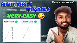 Right Angle Triangle | My Python Foundation exam -1 | Nested Loops | by shiva prasad m #python