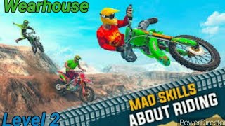 Stunt Bike Extreme Game Level 2 Complete Warehouse Smooth Jumps Stunt Gameplay. (Android iOS )🛵☺😎😂..