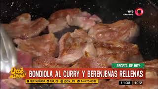 Receta de hoy: Bondiola al curry y berenjenas rellenas