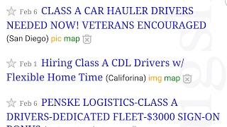 Craigslist truck driving jobs?