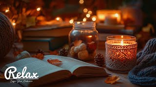 Relaxing Cabin Ambience with Candlelight Glow 🔥 Soft Jazz Melodies \u0026 Warm Vibes for Deep Relaxation