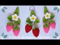 How to Crochet Strawberry Keychains || Crochet Tutorials