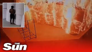 Worker accidentally sets factory ablaze out of 'CURIOSITY' #shorts 🔥