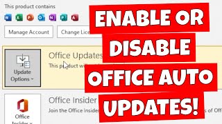 How To ENABLE Or BLOCK Microsoft Office 2016 2019 2021 365 Auto Updates