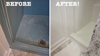 DIY Shower and Tub Refinishing: How to Paint an Old Shower - Thrift Diving DIY Shower and Tub Refinishing: How to Paint an Old Shower - Thrift Diving