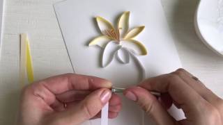 QllArt / Quilling design: lily / Quilling floral card with lily