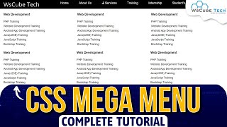 Responsive MEGA MENU Design Using HTML and CSS - Step By Step