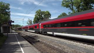 2024 - DE - ÖBB 1216 Taurus loco with a new ÖBB Railjet 2 set en route to Innsbruck Italy, in Aßling