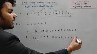 Knuth-Morris-Pratt (KMP) algorithm for string Matching, KMP algorithm in hindi