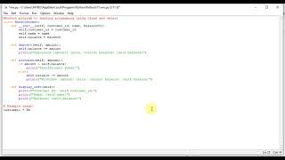 python program to simple banking program using class and object