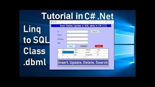 CRUD in C# with SQL Server Using Linq. Connect c# to SQL by linq to sql .dbml