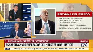 Echaron a 2.400 empleados del Ministerio de Justicia; eliminaron incentivos por capacitaciones