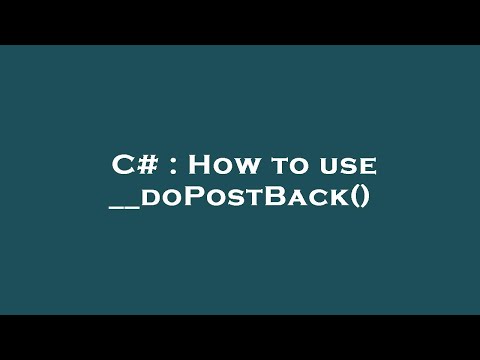 What is __ Dopostback in JavaScript?