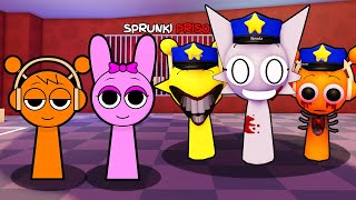 SPRUNKI OREN AND PINKI ESCAPE EVIL SPRUNKI POLICE FAMILY IN ROBLOX