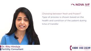 Dr. Ritu Hinduja | The difference between fresh and frozen embryo transfer #novaivf