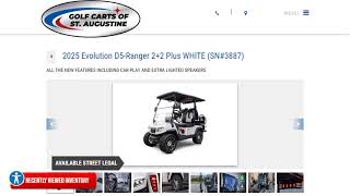 2025 Evolution D5-Ranger 2+2 Plus WHITE (SN#3887) Golf Carts Nocatee