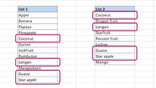 3 Methods to Compare 2 Lists in Excel
