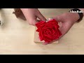 🌹РОЗА из атласной ленты satin ribbon rose vkusbuki