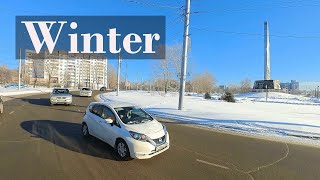 The beautiful winter in Irkutsk - my trip with the trolleybus №1 | Life in Siberia | Russia