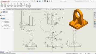 Solidworks Drawing Tutorial View Layout Annotation Sketch Cad Cam