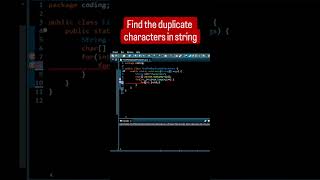 How to find duplicate characters in string? java | String | #coding #java #programming