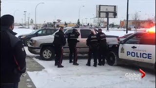 Dramatic takedown of truck theft suspect caught on video in Alberta