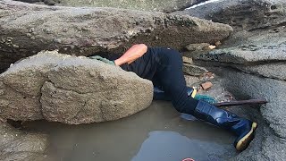 浑坑里鱼货出没引注意，小囿赶紧舀干扯出猛货，还有值钱的石斑鱼