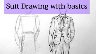 How to draw a suit drawing easy step by step tutorial Fashion drawing sketches dresses for beginners
