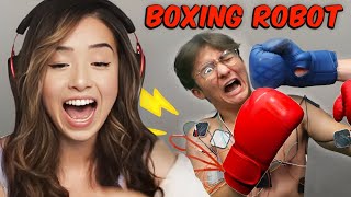Pokimane reacts to A Robot Teaches Me Boxing
