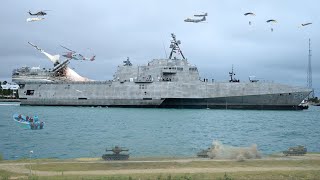 U.S. Navy USS Savannah (LCS 28) shows strength by successfully completing live-fire demonstration