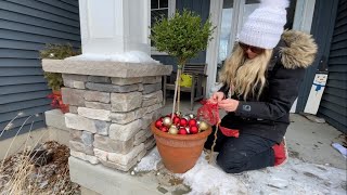 Help From My Sweet Natey Overwintering the Garden Concrete & Christmas🎄Winter Front Porch Redo