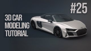 3D Car Modeling Tutorial - Audi R8 Spyder pt.25