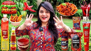 Living on RED FOOD for 24 HOURS Challenge | Food Challenge